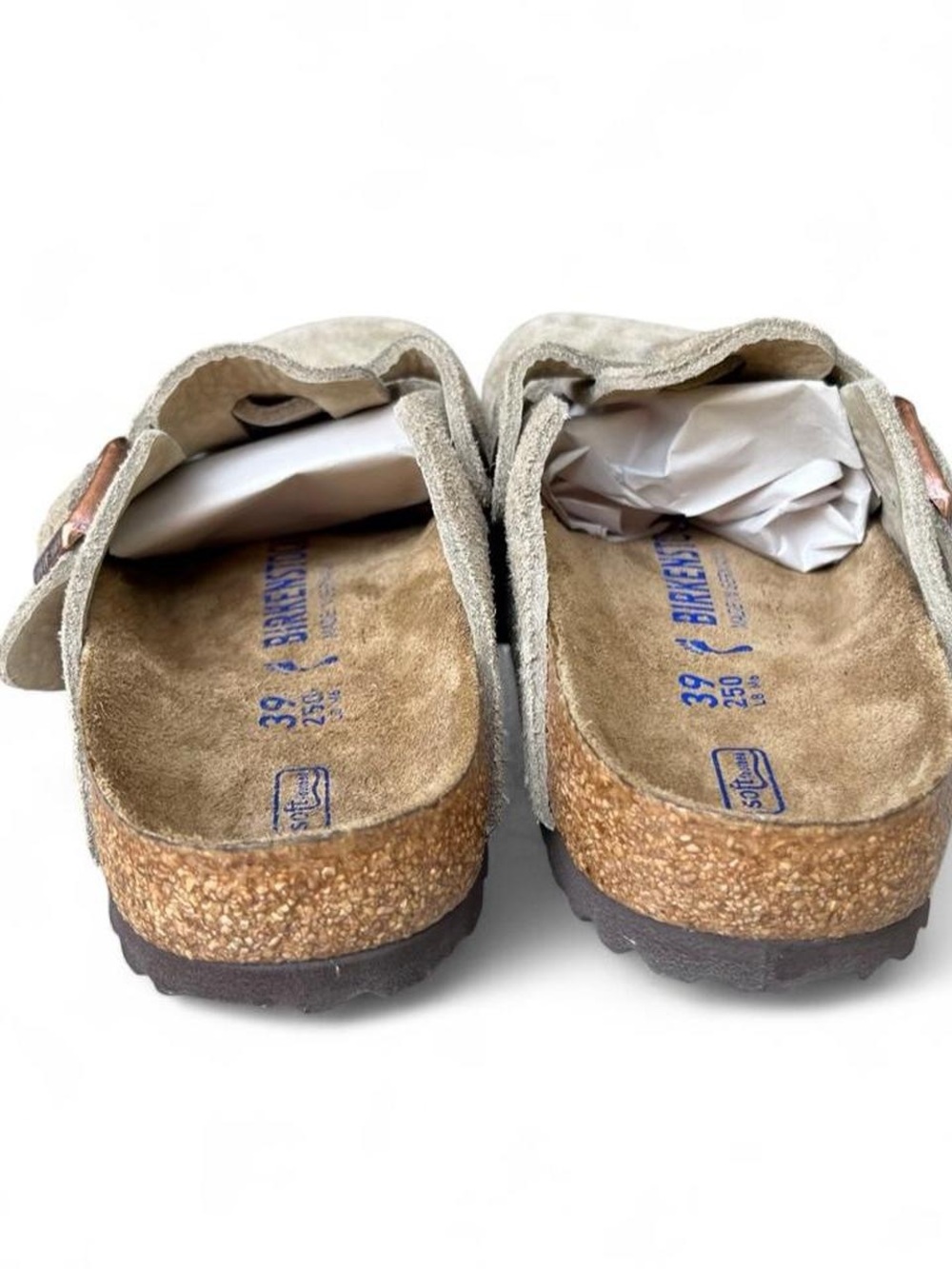Birkenstock Boston Soft Footbed Taupe Suede Clogs US Women's 8-8.5 EU 39 Narrow - Picture 3 of 8